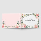 Blush Pink Floral Gold Geometric Botanical Weddens Gastenboek (Volledig)