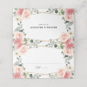 Blush Pink Floral Gold Geometric Botanical Weddens Plaatskaartje (Buitenkant ongevouwen)