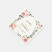 Blush Pink Floral Gold Geometric Botanical Weddens Servet (Hoek)