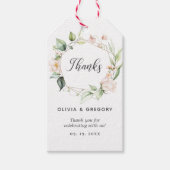 Blush Pink Floral Gold Geometric Lijst Weddenschap Cadeaulabel (Voorkant)