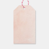 Blush Pink Floral Gold Geometric Lijst Weddenschap Cadeaulabel (Achterkant)