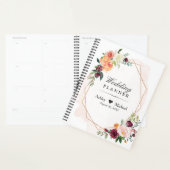 Blush Pink Floral Gold Geometric Lijst Weddenschap Planner (Display)
