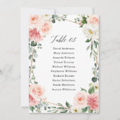 Blush Pink Floral Gold Geometric Seating Chart Kaart (Voorkant)
