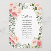 Blush Pink Floral Gold Geometric Seating Chart Kaart (Voorkant / Achterkant)