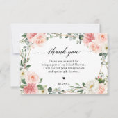 Blush Pink Floral Gold Geometric Vrijgezellenfeest Bedankkaart (Voorkant)