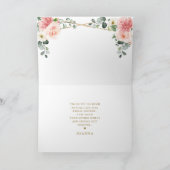 Blush Pink Floral Gold Geometric Vrijgezellenfeest Bedankkaart (Binnen)
