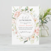 Blush Pink Floral Gold Geometric Vrijgezellenfeest Kaart (Staand voorkant)