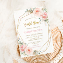 Blush Pink Floral Gold Geometric Vrijgezellenfeest