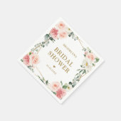 Blush Pink Floral Gold Geometric Vrijgezellenfeest Servet (Hoek)
