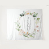 Blush Pink Floral Gold Geometric Vrijgezellenfeest Wandkleed (Voorkant (horizontaal))