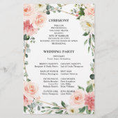 Blush Pink Floral Gold Geometric Wedding Programme (Achterkant)