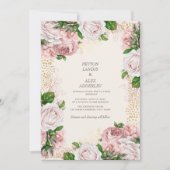 Blush Pink  Floral Gold Glitter Weddenschap Kaart (Voorkant)