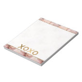 Blush Pink Floral Gold Glitter XOXO Notitieblok (Linkerzijde)