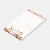 Blush Pink Floral Gold Glitter XOXO Post-it® Notes (Schuin)