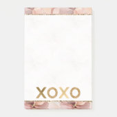 Blush Pink Floral Gold Glitter XOXO Post-it® Notes (Voorkant)