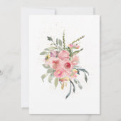Blush Pink Floral Gold Lijst Christelijk bruiloft Kaart (Achterkant)