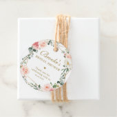 Blush Pink Floral Gold Vrijgezellenfeest Dank je w Bedankjes Labels (In situ)