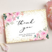 Blush Pink Floral Gold Vrijgezellenfeest Hartelijk Kaart