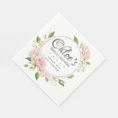 Blush Pink Floral Gold Vrijgezellenfeest Servet (Hoek)