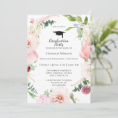 Blush Pink Floral Gradual Party Invitation (Staand voorkant)