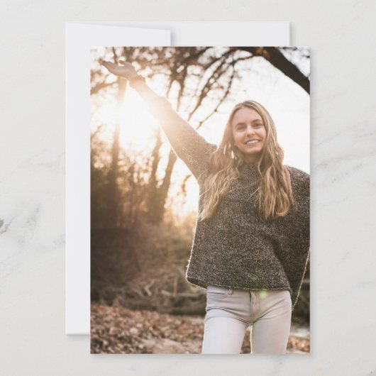 Blush Pink Floral Graduation Party Kaart (Achterkant)