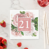  Blush Pink Floral Greenery 21st Birthday Servet (Insitu)