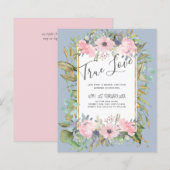 Blush Pink Floral Greenery Boho Wedding (Voorkant / Achterkant)