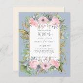 Blush Pink Floral Greenery Boho Wedding (Voorkant / Achterkant)