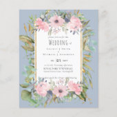 Blush Pink Floral Greenery Boho Wedding (Voorkant)