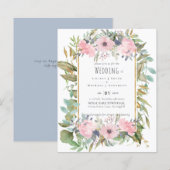 Blush Pink Floral Greenery Boho Wedding (Voorkant / Achterkant)