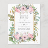 Blush Pink Floral Greenery Boho Wedding (Voorkant)