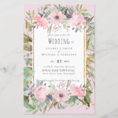 Blush Pink Floral Greenery Boho Wedding (Voorkant)