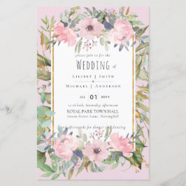 Blush Pink Floral Greenery Boho Wedding