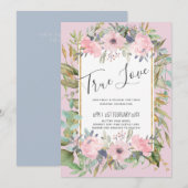 Blush Pink Floral Greenery Boho Wedding (Voorkant / Achterkant)