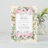 Blush Pink Floral Greenery Boho Wedding (Staand voorkant)