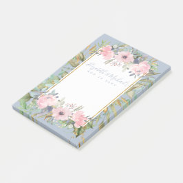 Blush Pink Floral Greenery Boho Wedding Post-it® Notes