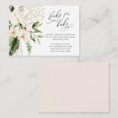 Blush Pink Floral Greenery Girl Boeken voor Baby Informatiekaartje (Voorkant / Achterkant)