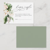 Blush Pink Floral Greenery Girl Diaper Raffle  Informatiekaartje (Voorkant / Achterkant)
