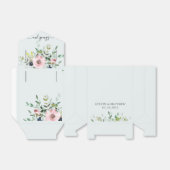Blush Pink Floral Greenery op Blue Wedding Shower Bedankdoosjes (Uitgevouwen)