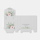 Blush Pink Floral Greenery op Gray Wedding Shower Bedankdoosjes (Uitgevouwen)