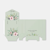 Blush Pink Floral Greenery op Sage Wedding Shower Bedankdoosjes (Uitgevouwen)