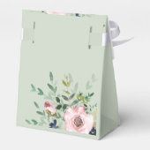 Blush Pink Floral Greenery op Sage Wedding Shower Bedankdoosjes (Achterkant)