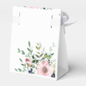 Blush Pink Floral Greenery over White Wedding Show Bedankdoosjes (Achterkant)