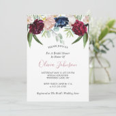 Blush Pink Floral Greenery Vrijgezellenfeest Kaart (Staand voorkant)