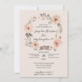 Blush Pink Floral Greenery Waterverf Baby shower (Voorkant)