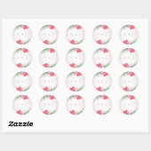 Blush Pink Floral Greenery Waterverf Wedding Ronde Sticker (Vel)