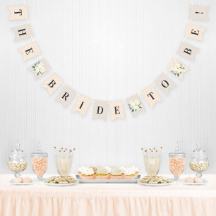 Blush Pink Floral Greenery Wedding Bride to be Vlaggetjes
