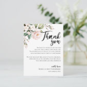 Blush Pink Floral Hartelijk dank voor Kaart ontvan (Staand voorkant)