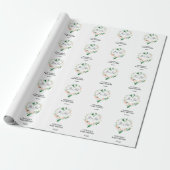 Blush Pink Floral Heart Cadeaupapier (Uitgerold)
