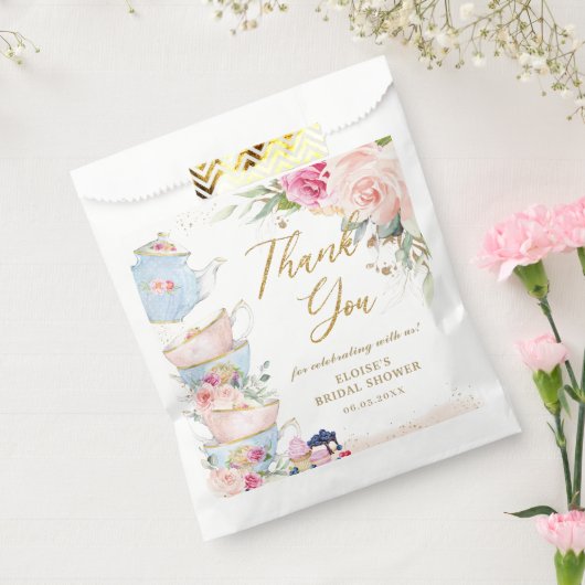 Blush Pink Floral High Tea Party Vrijgezellenfeest Bedankzakje (Gezegeld)